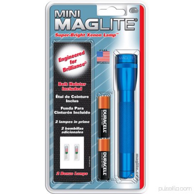 Mini MagLite 2-Cell AA Bulb Pack Flashlight, Blue 000929383